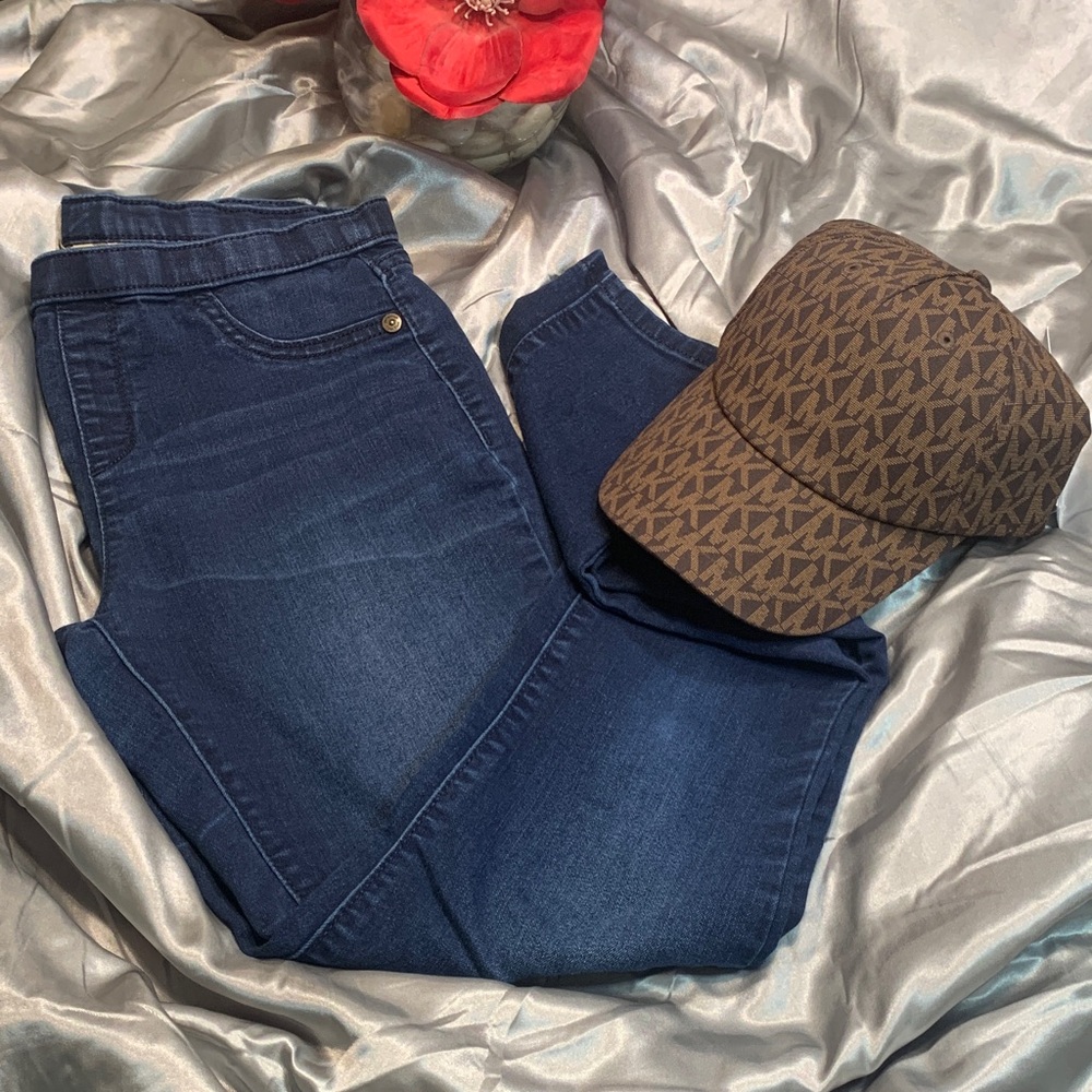 🌹VINTAGE VERA WANG “princess” Dark Blue Women's Stretch Denim Pull on Jeans